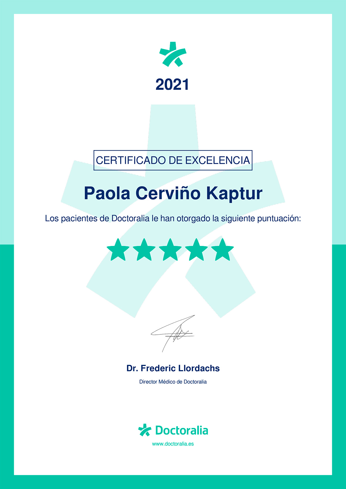 Certificado de Excelencia